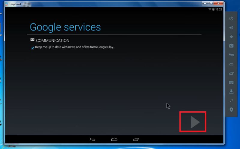 Chọn biểu tượng tam giác