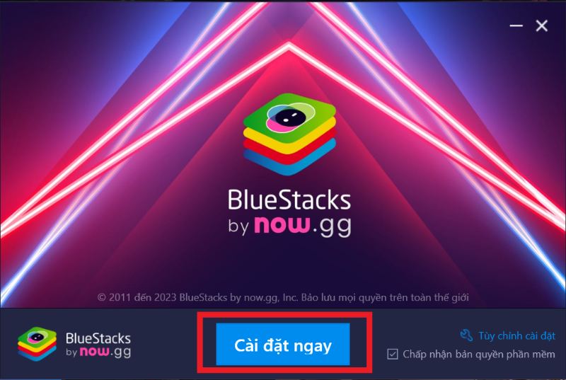 Click cài đặt ngay