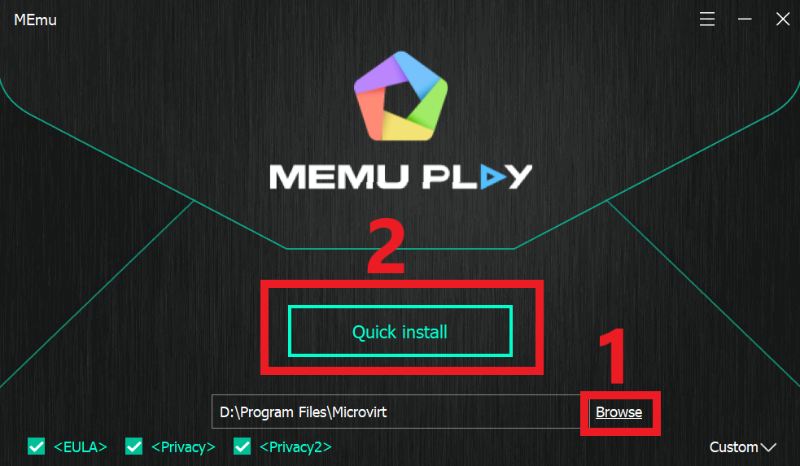 Chọn "Quick Start”