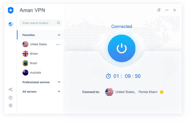 Lựa chọn quốc gia cần kết nối rồi nhấn connected