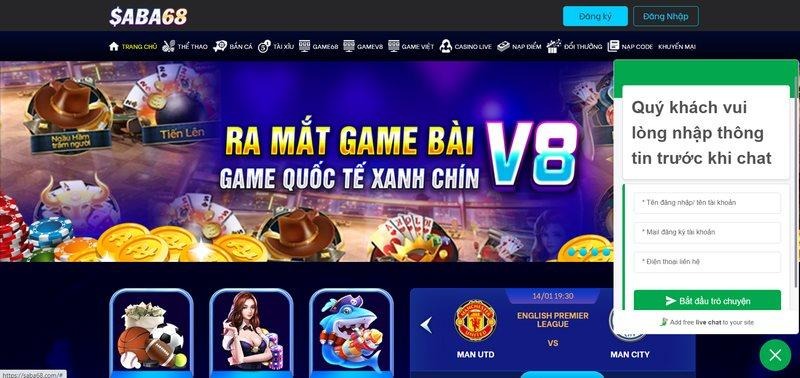 Giới thiệu trang game trực tuyến Saba68